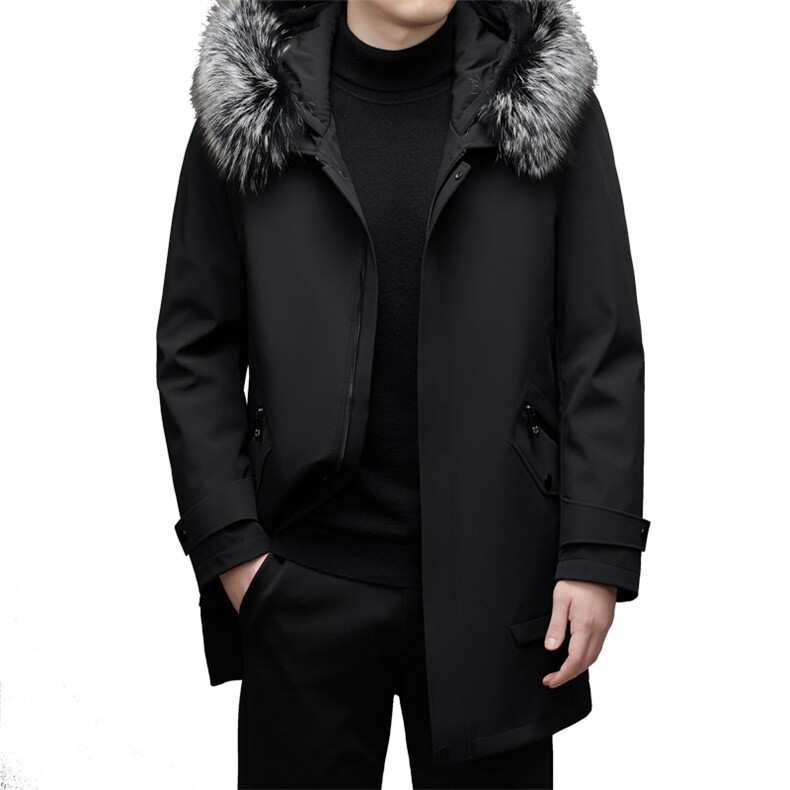 DJ8288钱塘2020-3冬季厚款毛领连帽休闲中年男士派克服外套P745,男装棉衣,钱塘207-3