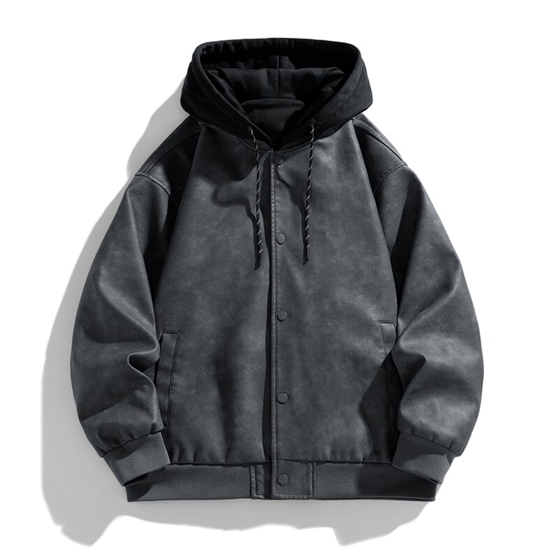 假两件机车服皮衣外套男高级感痞帅宽松休闲pu皮夹克JK0196-P93,男装夹克,星座308B-2