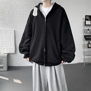 8XL-M 500克潮牌百搭卫衣男美式情侣连帽撞色休闲廓形外套WY33P68图片