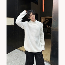 现货！设计感马海毛拉链假两件套头针织毛衣M867-P115，男装针织衫/毛衣，电商B288