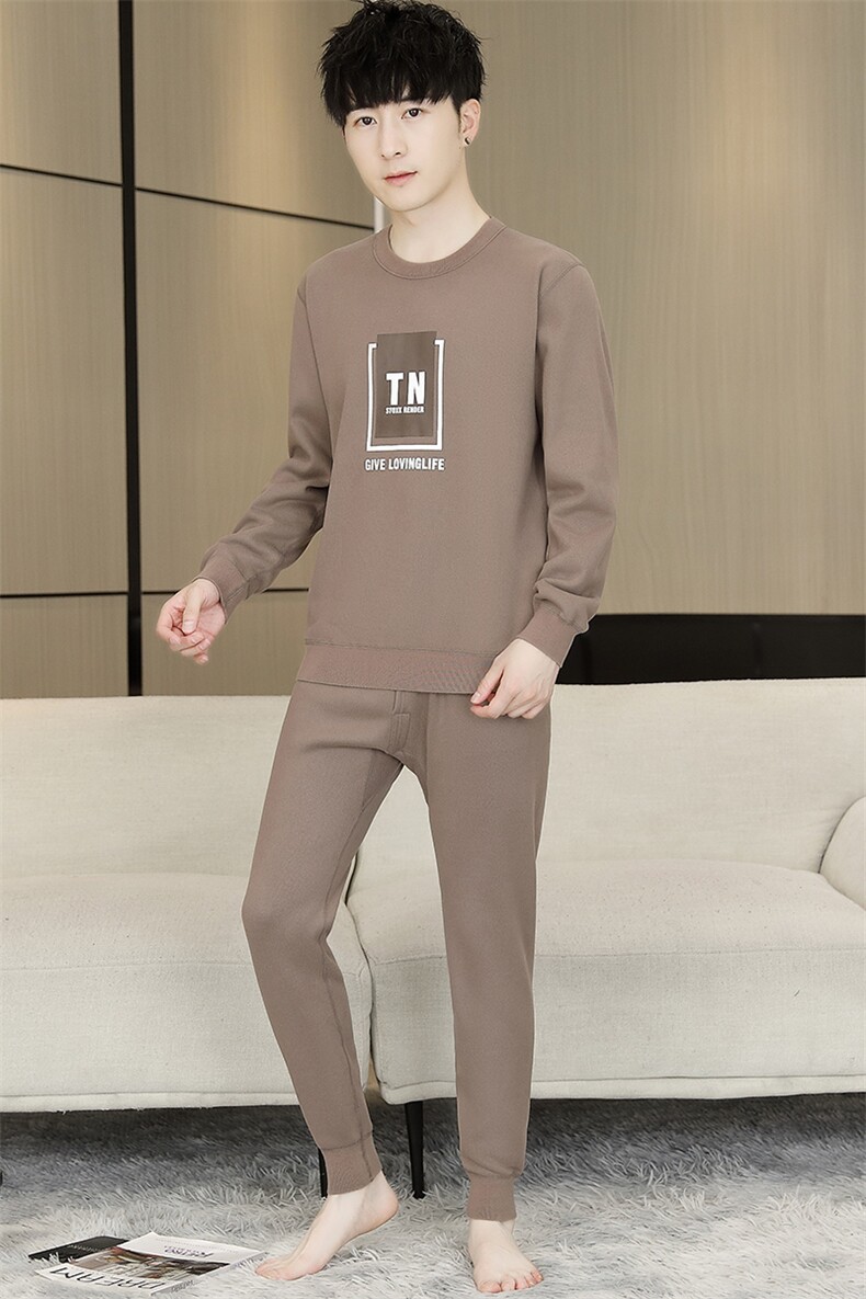 秋冬保暖内衣男士秋衣秋裤加绒加厚青少年学生套装TZ3136-P67,男装棉衣,星座310B-3