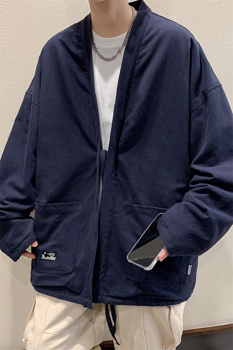 8XL-M特大码夹克男新中式道袍双面穿风夹克外套男JK1308P118,男装夹克,电商D206-1