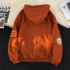 男装美式复古字母棉衣棉服冬季宽松连帽羊羔毛加厚外套，男装棉衣，星座1013-1