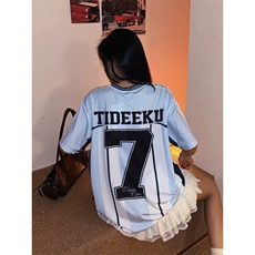 夏季新款运动足球服短袖T恤冰球服情侣装网眼印花撞色拼接t恤T07，男装T恤，星座1116A（原606A-3）