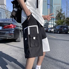 2022夏装新款港风青少年学生休闲工装短裤五分裤B221-DK19-P45，男装休闲裤，电商B221