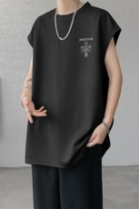 无袖背心男夏季新款港风宽松鹿皮绒圆领套头大码坎肩T9955-P25，男装背心/马甲，星座214-3