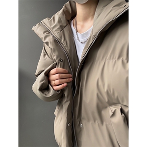 现货5W件冬季三防重磅boxy短款羽绒立领PU皮棉衣外套男女加厚棉服图片