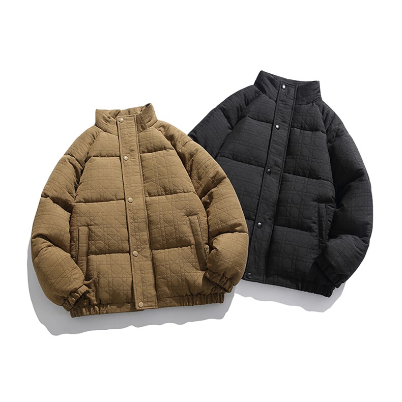 外27-2GANYOU日系钉扣式立领格子加厚面包服MY15-P200图片