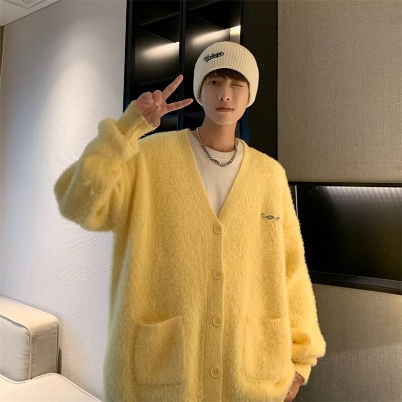 高质量针织开衫男女韩版潮流高街帅宽松2024秋冬ins毛衣MZ535-P67,男装针织衫/毛衣,星座412-3