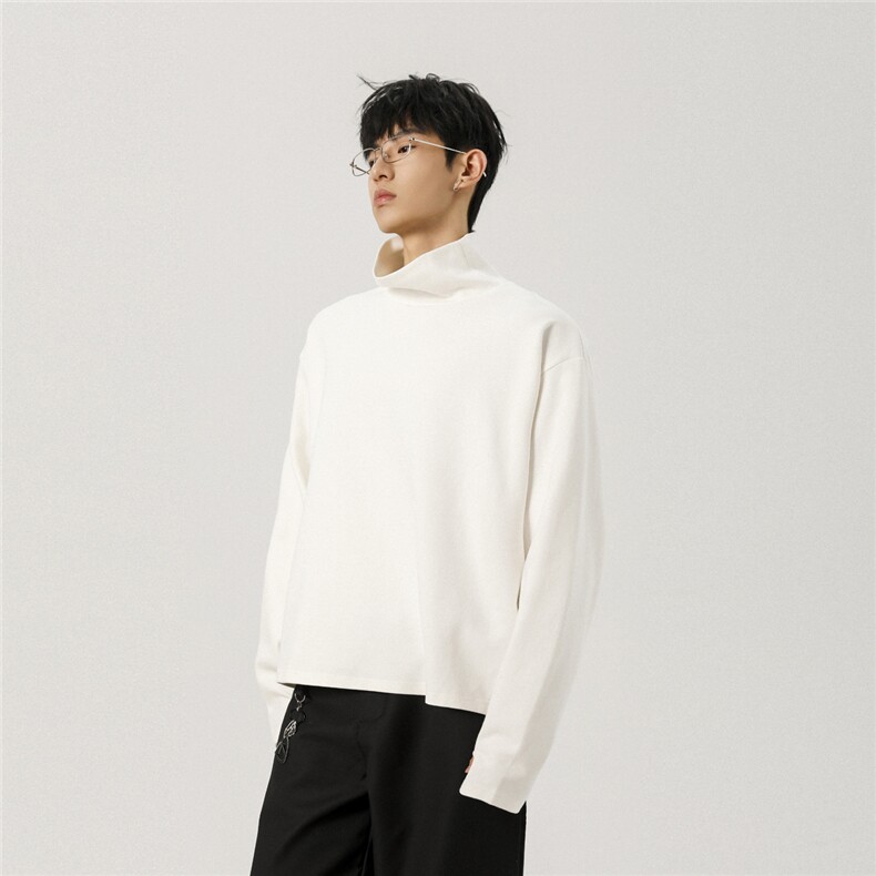 秋冬新款半高领蝙蝠袖德容打底衫T3222-特批30控58，男装T恤，电商A072