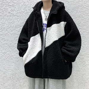 DM71-P95冬装现货港风宽松休闲羊羔毛中性情侣棉衣棉袄图片