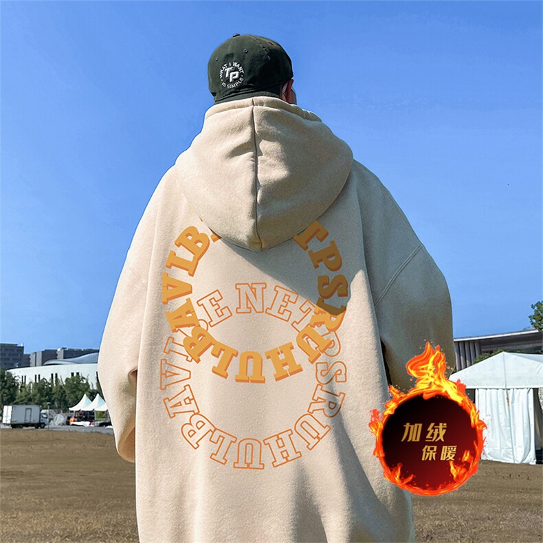 500克重磅秋冬美式加绒加厚卫衣外套DL1531常规特P35绒特P40,男装卫衣,电商A486