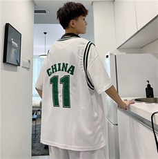 短袖T恤ins潮流夏季潮牌篮球服队服bf情侣球衣班服套装tz303-p36，男装休闲套装，星座1008-1