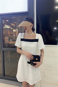 夏季，蝴蝶结修身显瘦连衣裙,女装连衣裙,蔓绱(3F)