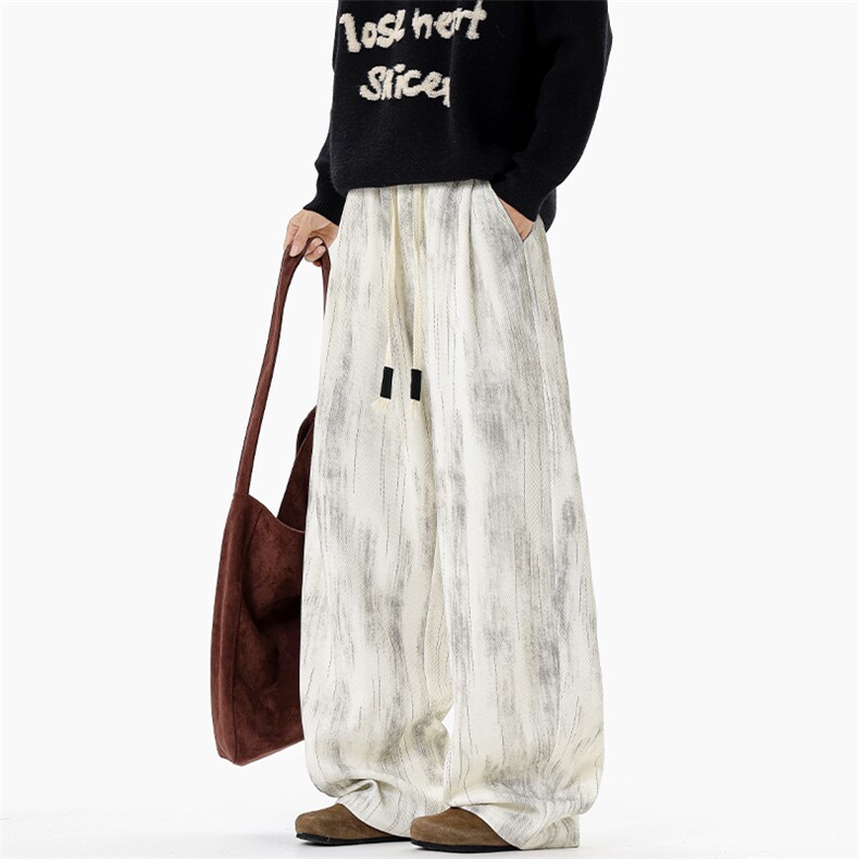 秋季美式扎染垂感蟒纹水墨印花男大码抽绳休闲裤K24033-特P35控68，男装休闲裤，电商A001