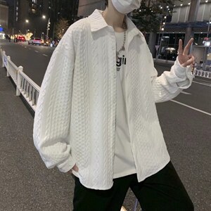 潮流夹克潮男春季编织花纹外套W1156P36图片