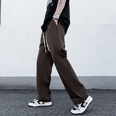 夏季薄款男抽绳松紧裤直筒宽松垂感小西裤百搭休闲长裤K0796-P38，男装休闲裤，星座308B-2