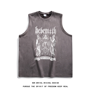 白底23新款夏季时尚百搭宽松背心印花短袖T恤DT1203P25控38图片