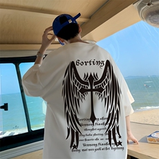 已注册/夏季外景纯棉圆领大码短袖T恤男潮流行宽松内搭DT9707/P25，男装T恤，电商B316