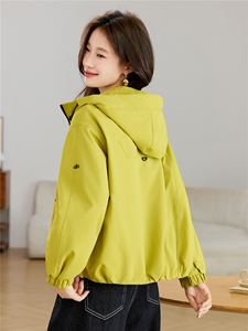 现货2025新款加绒连帽女士休闲时尚连帽派克服图片