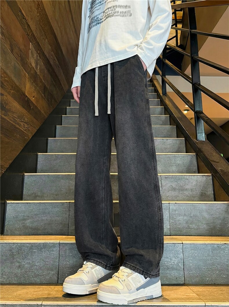 美式休闲牛仔裤子男宽松直筒修身裤男士宽松新款牛仔裤青少年长裤,男装牛仔裤,星座302A-2