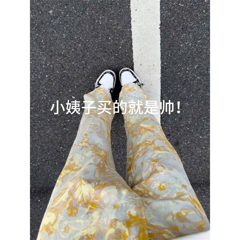 B221美式ins高街暗黑宽松直筒印花牛仔裤LK25439-特P45控78,男装牛仔裤,电商B221