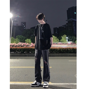 B221 美式ins高街暗黑系小众拉链直筒牛仔裤 LK23073-P65 控88图片