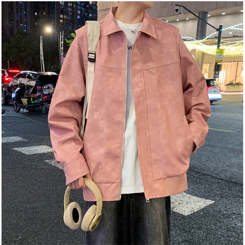 机动皮衣美式潮牌骑行服皮夹克外套光板二开A406JK1232特P83,男装夹克,星座309（原A406）