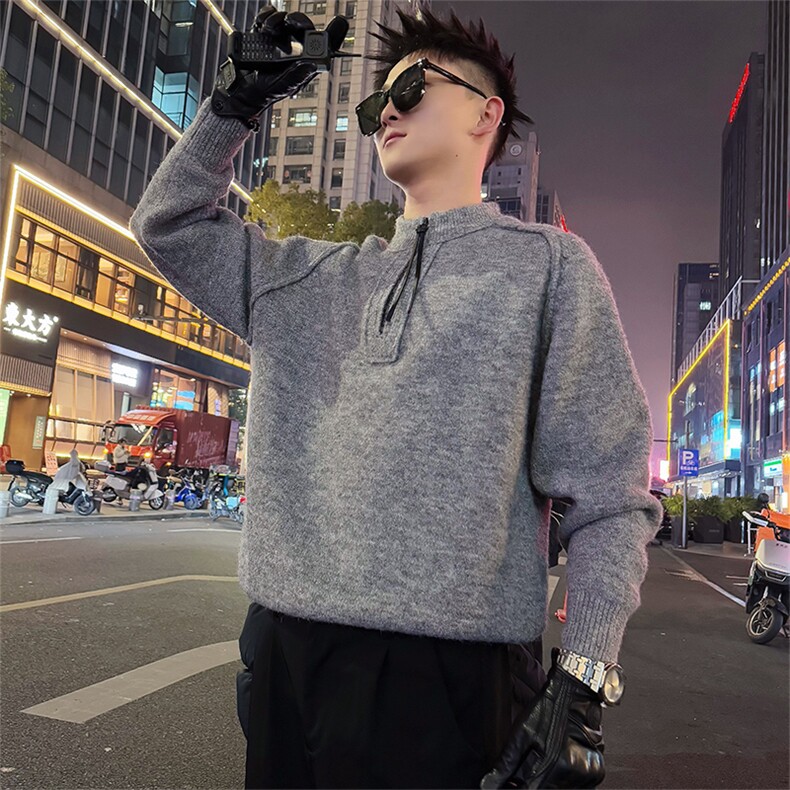 AM332/P108控148冬季社会小伙休闲百搭保暖大板打底拉链款男黑首,男装T恤,星座305B-1