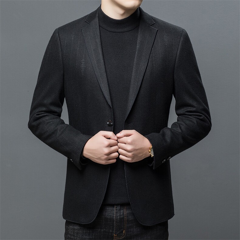 羊毛西服男秋季潮款休闲商务西服中年男士单西外套ASD2221-P260,男装西服,电商B212（原钱塘6029）