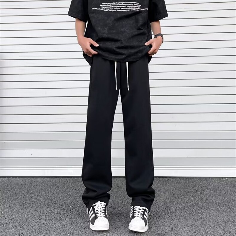 休闲裤男士韩版潮流裤脚拉链开衩帅2024夏季新款ins长裤K5320-P38,男装休闲裤,星座412-2