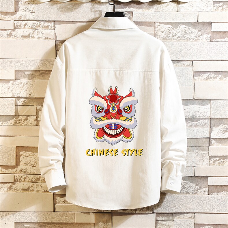 CS15185-P38 加绒款-P48 长袖衬衫男士大码宽松衬衣男寸衫 砖墙图片