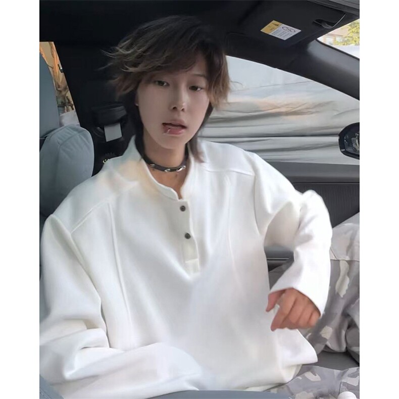 秋季美式高街cleanfit亨利领打底长袖货号C25189特P28,男装卫衣,电商A063