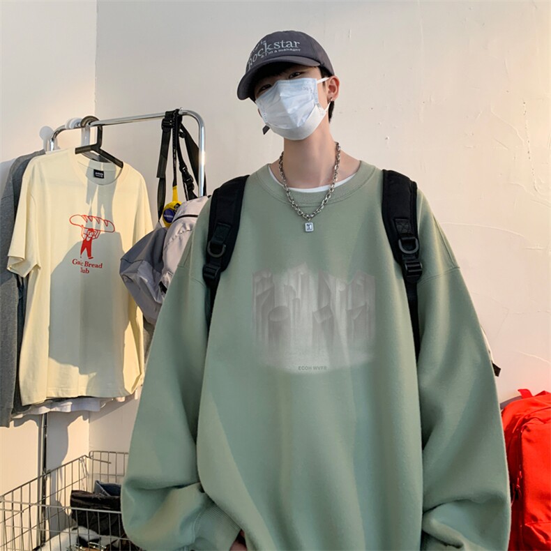 ！圆领卫衣男装港风长袖T恤男外套男WY147-P28,男装卫衣,电商B367