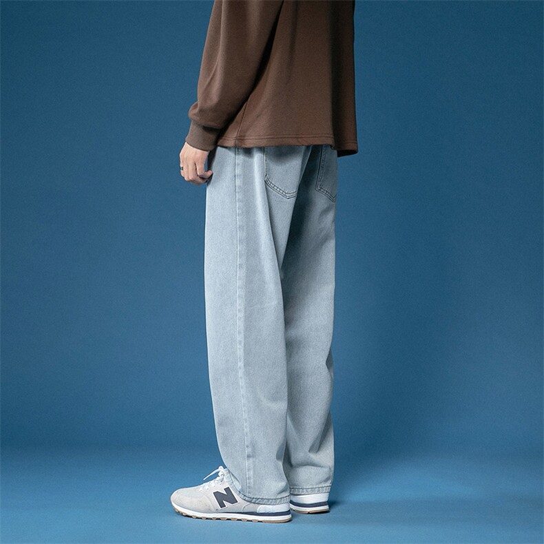 牛仔裤男宽松直筒2021新款秋冬潮流韩版牛仔长裤K601P50控68,男装牛仔裤,电商A102B