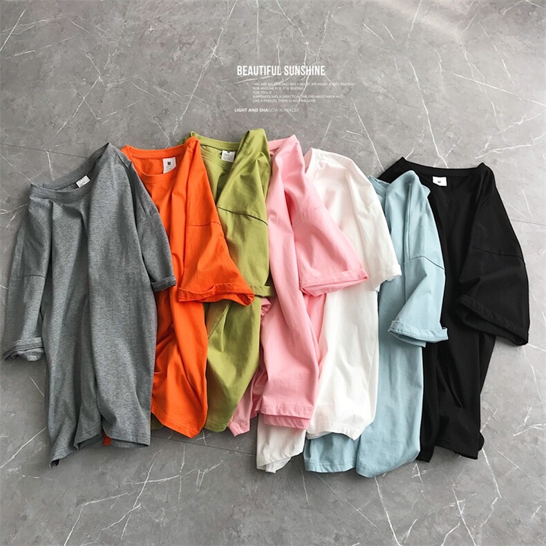 XZ216-T723-P14M-5XL12色纯棉圆领短袖T恤港风宽松平铺，男装T恤，星座716