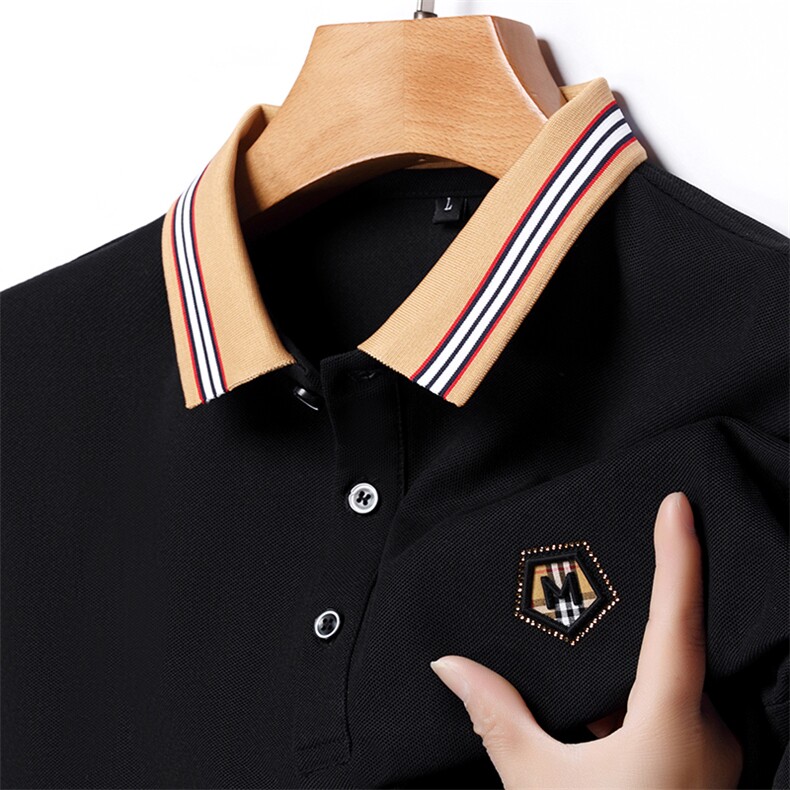 2024夏季新款超薄冰丝Polo衫中年人男士短袖翻领休闲百搭纯色T恤，男装Polo衫，电商B212（原钱塘6029）
