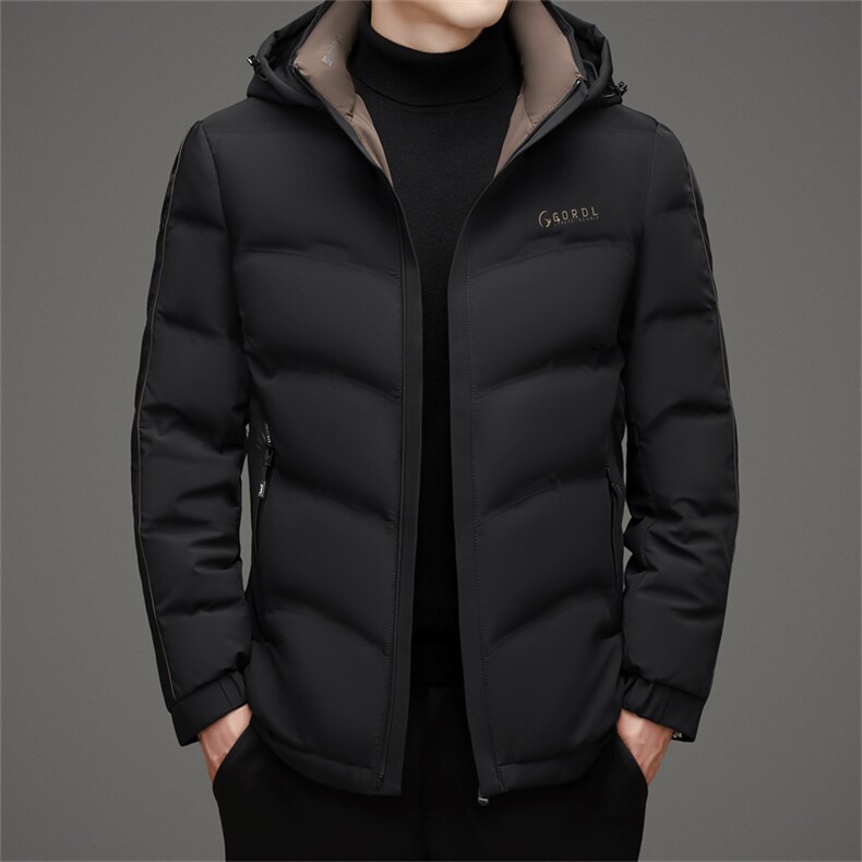 冬季白鸭绒羽绒服男商务脱卸帽时尚加厚保暖抗寒外套男百搭新款,男装羽绒服,钱塘6003（原4033）