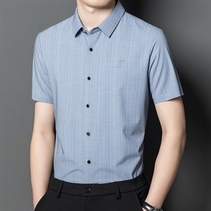 YL4301男式2023年夏季新款衬衫男短袖翻领休闲衬衣P69图片
