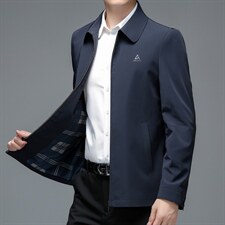 翻领外套男春秋季2023年新款商务休闲中年时尚百搭夹克男士上衣，男装夹克，电商B212（原钱塘6029）