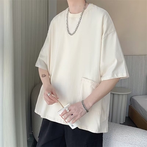 C308-P30 2024夏季新款工装短袖男美式复古潮牌五分袖上衣 现货图片