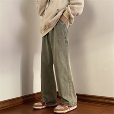 牛仔裤男韩版潮流高街帅气2025春冬季新款ins宽松休闲裤K3179-P43，男装牛仔裤，星座412
