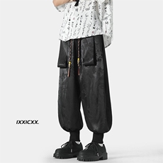 特批P42无差价25夏季新中式龙纹印花大码冰丝束脚灯笼裤男士K1369，男装休闲裤，电商A001