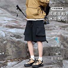 特批P26无差价夏季凉感冰丝顺滑大口袋直筒户外大码短裤男DK5817，男装牛仔裤，电商A001-1