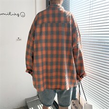 2023春季宽松格子长袖衬衫潮CS03P45，男装衬衫，电商D325