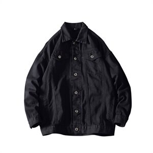 2019冬季新款日系休闲大码男加绒加厚宽松牛仔外套棉衣J1211-P85图片