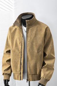2026春季新款得物品质休闲皮夹克飞行服皮衣男防外套26183-60图片
