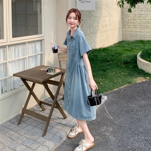 法式减龄休闲牛仔连衣裙女夏2025新款小个子裙子巨好看爆款高级感图片