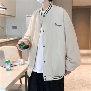 灯芯绒外套男秋季宽松休闲情侣夹克J009P55图片