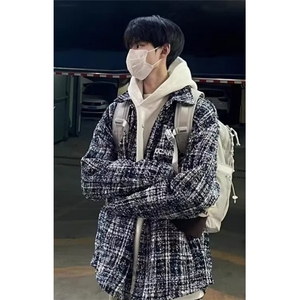 格子衬衫男女美式复古宽松慵懒风春季百搭格纹衬衣外套潮J8126